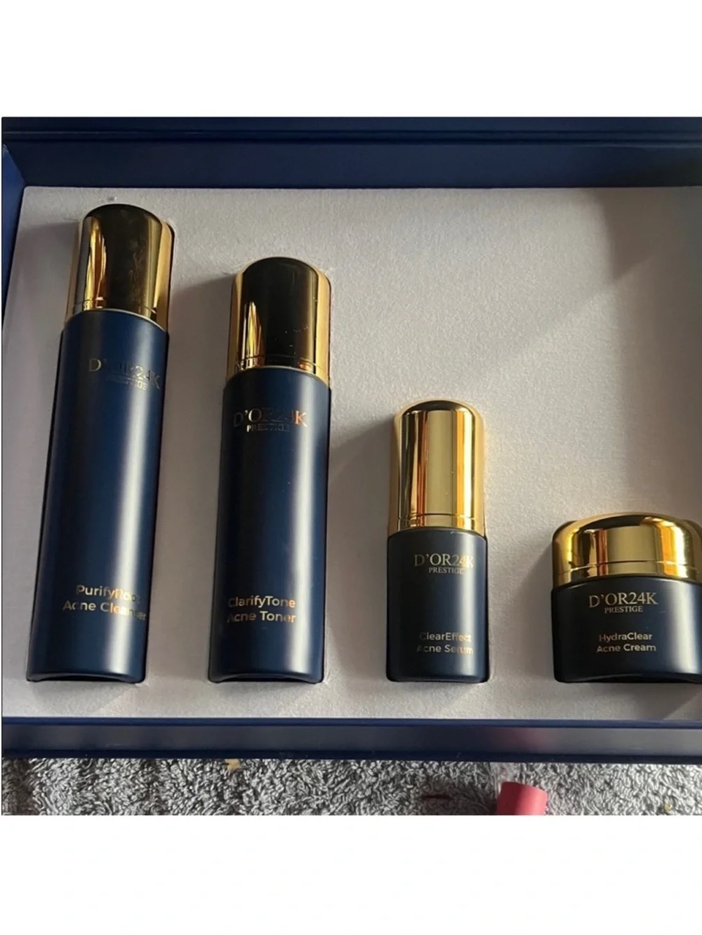 D’ORK24K Acne Treatment Skin Care Set - Navy & Gold